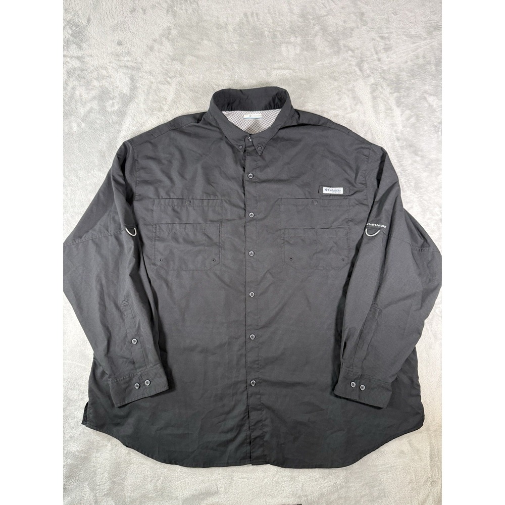 Columbia PFG Shirt Mens 4XL Black Tamiami ll  Long Sleeve Fishing Button Up